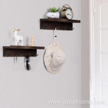 Wall Mounted Coat Rack with Metal Hooks